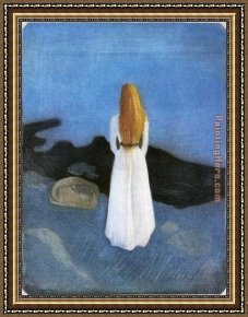 Girl at Piano Framed Paintings - Girl on the Beach by Edvard Munch