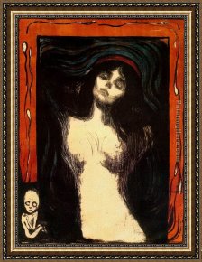 Madonna Framed Paintings - Madonna by Edvard Munch