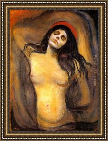 Madonna with St. Jerome (the Day) Framed Paintings - Madonna by Edvard Munch