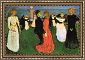 Dance Framed Paintings - The Dance Of Life by Edvard Munch