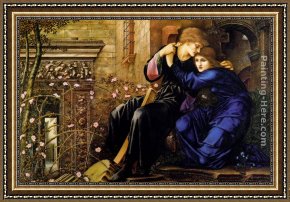 Edward Burne-jones Framed Paintings - Love Among the Ruins by Edward Burne-Jones