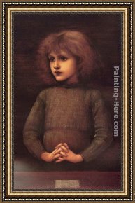 Edward Burne-jones Framed Paintings - Portrait of a Young Boy by Edward Burne-Jones
