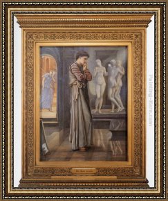 Edward Burne-jones Framed Paintings - Pygmalion and the Image I - The Heart Desires by Edward Burne-Jones