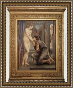 Edward Burne-jones Framed Paintings - Pygmalion and the Image IV - The Soul Attains by Edward Burne-Jones
