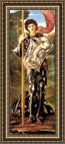 Saint George And The Dragon Framed Paintings - Saint George by Edward Burne-Jones