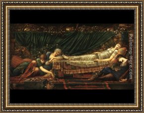 Edward Burne-jones Framed Paintings - Sleeping Beauty by Edward Burne-Jones