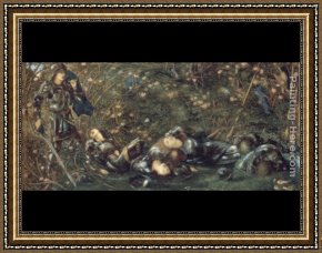 Edward Burne-jones Framed Paintings - The Briar Rose I  The Briar Wood by Edward Burne-Jones