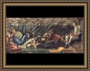 Edward Burne-jones Framed Paintings - The Briar Rose II  The Council Chamber by Edward Burne-Jones