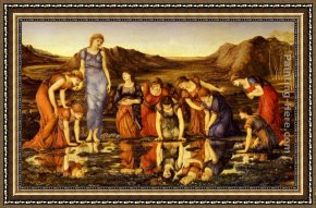 Venus in Front of The Mirror Framed Paintings - The Mirror Of Venus by Edward Burne-Jones