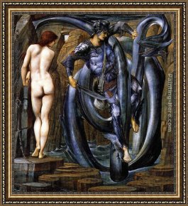 Perseus Frees Andromeda Framed Paintings - The Perseus Series The Doom Fulfilled by Edward Burne-Jones