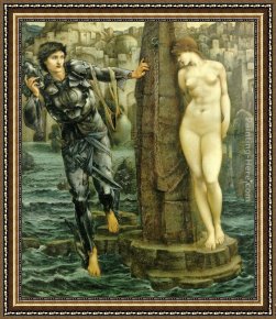 Edward Burne-jones Framed Paintings - The Rock of Doom by Edward Burne-Jones