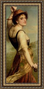 Dancing in The Wind Framed Paintings - The dancing girl by Edward Charles Halle