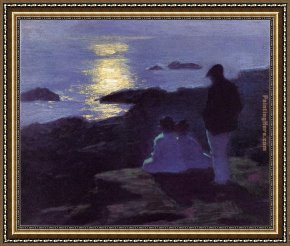 Summer Framed Paintings - A Summer's Night by Edward Henry Potthast