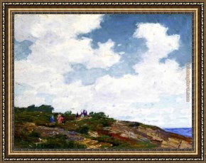 A Milkmaid with Her Cows on a Summer Day Framed Paintings - A Summer Day by Edward Henry Potthast