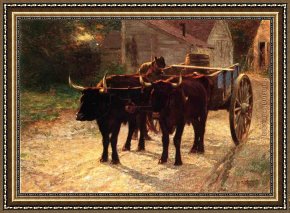 The Cart Or Return From Haymaking Framed Paintings - The Ox Cart by Edward Henry Potthast
