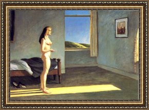 Edward Stott Framed Paintings - A Woman in the Sun by Edward Hopper
