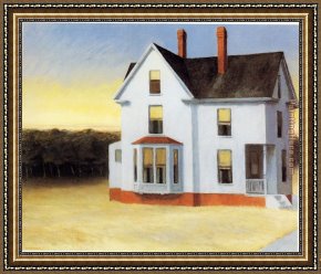Cape Framed Paintings - Cape Cod Sunset by Edward Hopper