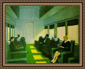 Edward Stott Framed Paintings - Chair Car by Edward Hopper