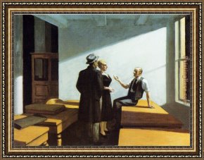 The Night Before Christmas Framed Paintings - Conference at Night by Edward Hopper