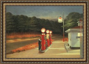 Edward Stott Framed Paintings - Gas by Edward Hopper