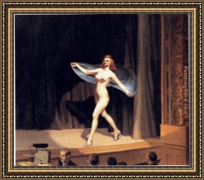 Edward Stott Framed Paintings - Girlie Show by Edward Hopper