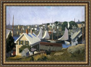 East Boothbay Harbor Framed Paintings - Gloucester Harbor by Edward Hopper