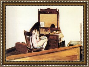 Reading a Book Framed Paintings - Interior Model Reading by Edward Hopper