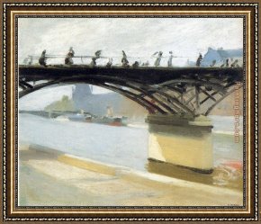 El Vendador De Alcatraces (the Vendor of Alcatraces) Framed Paintings - Les Pont des Arts by Edward Hopper