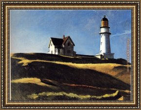 Hills of Tuscany I Framed Paintings - Lighthouse Hill by Edward Hopper
