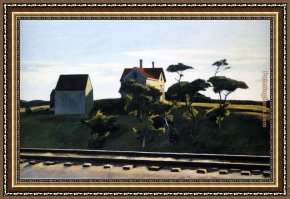 Heaven in New York Framed Paintings - New York New Haven and Hartford by Edward Hopper