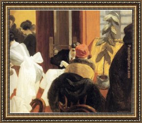 Heaven in New York Framed Paintings - New York Restaurant by Edward Hopper