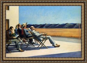 Edward Stott Framed Paintings - People In The Sun by Edward Hopper