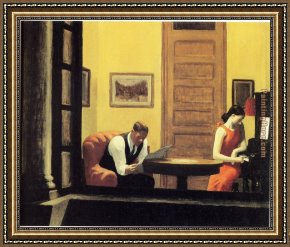 Edward Stott Framed Paintings - Room in New York by Edward Hopper
