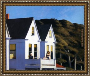 An Interesting Story Framed Paintings - Second Story Sunlight by Edward Hopper