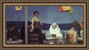 Edward Framed Paintings - Soir Bleu by Edward Hopper