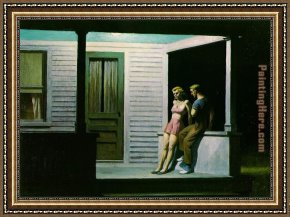 Summer Framed Paintings - Summer Evening by Edward Hopper