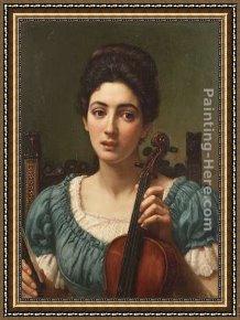 The Violinist Framed Paintings - The Violinist by Edward John Poynter