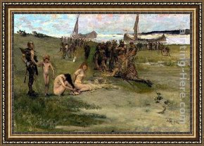 The Martyrdom of St. Matthew Framed Paintings - After the Raid by Edward Matthew Hale