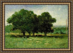 Edward Stott Framed Paintings - Landscape by Edward Mitchell Bannister