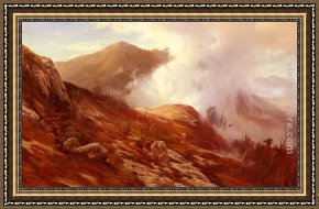 Edward Moran Framed Paintings - Half-Way Up Mt. Washington by Edward Moran
