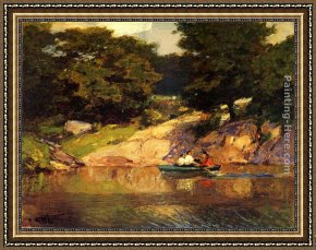 Boating in Central Park Framed Paintings - Boating in Central Park by Edward Potthast