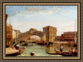 Design for The Grande Galerie in The Louvre Framed Paintings - Ponto Di Rialto (Canal Grande) by Edward Pritchett