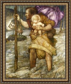 Saints Framed Paintings - Saint Christopher by Edward Reginald Frampton