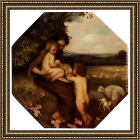 Edward Stott Framed Paintings - Motherhood by Edward Stott