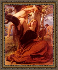 Adam Elsheimer Framed Paintings - Adam and Eve after the Fall by Edward von Steinle