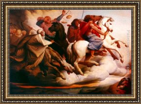 Sir Hubert Von Herkomer Framed Paintings - Four Horsemen of the Apocalypse by Edward von Steinle