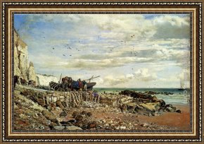 Wight Framed Paintings - The Undercliff At Bonchurch, Isle Of Wight by Edward William Cooke