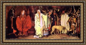 Farewell Kiss Framed Paintings - Cordelia's Farewell by Edwin Austin Abbey