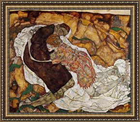 The Death of Demosthenes Framed Paintings - Death and the Maiden by Egon Schiele