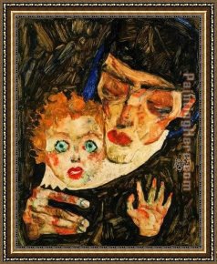 Jane Maxwell, Duchess of Gordon And Her Son The Marquis of Huntly Framed Paintings - Mother and son by Egon Schiele